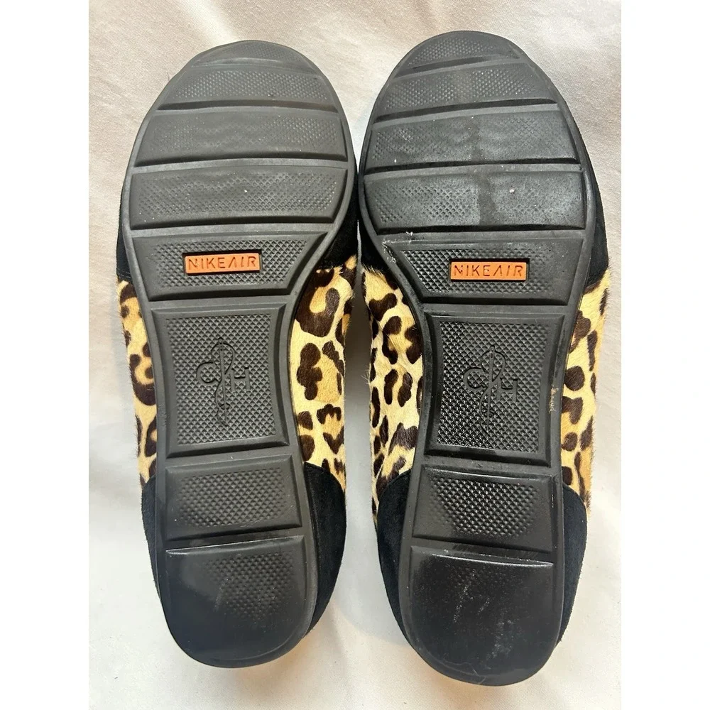 Women's Cole Haan Bria Leopard Print Casual Sneakers Size 7.5B NikeAir Calf Hair